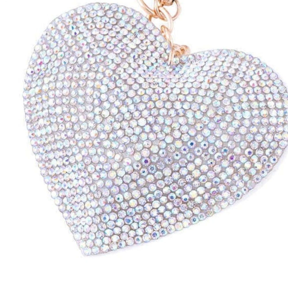 Aurora borealis Heart purse/bag charm Keychain - Picture 3 of 6